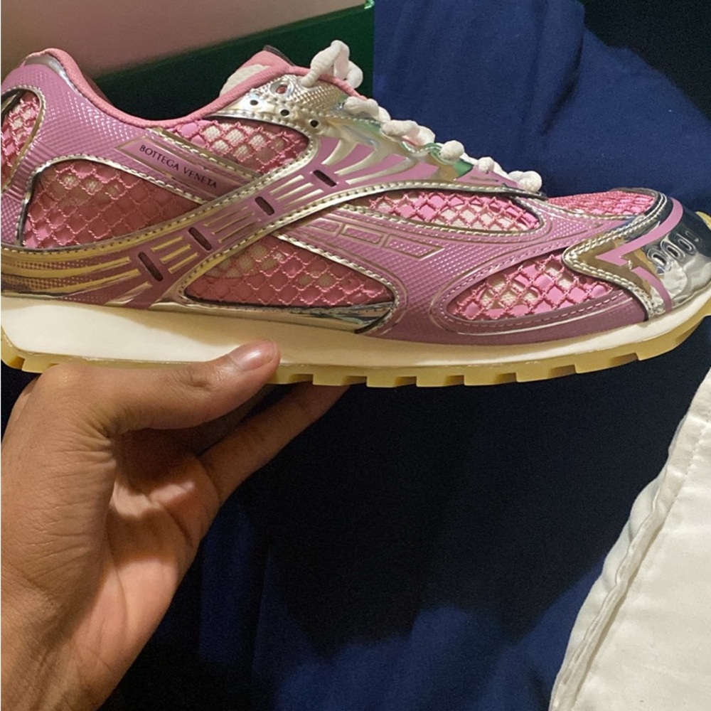Bottega Veneta Pink and Silver Women's Sneakers